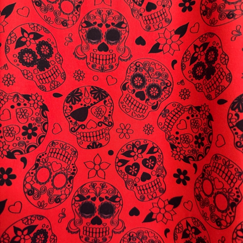 KaiPar Polo Shirt Mens 3XL Red Skull Print Stretch Golf Performance Halloween - Picture 4 of 9